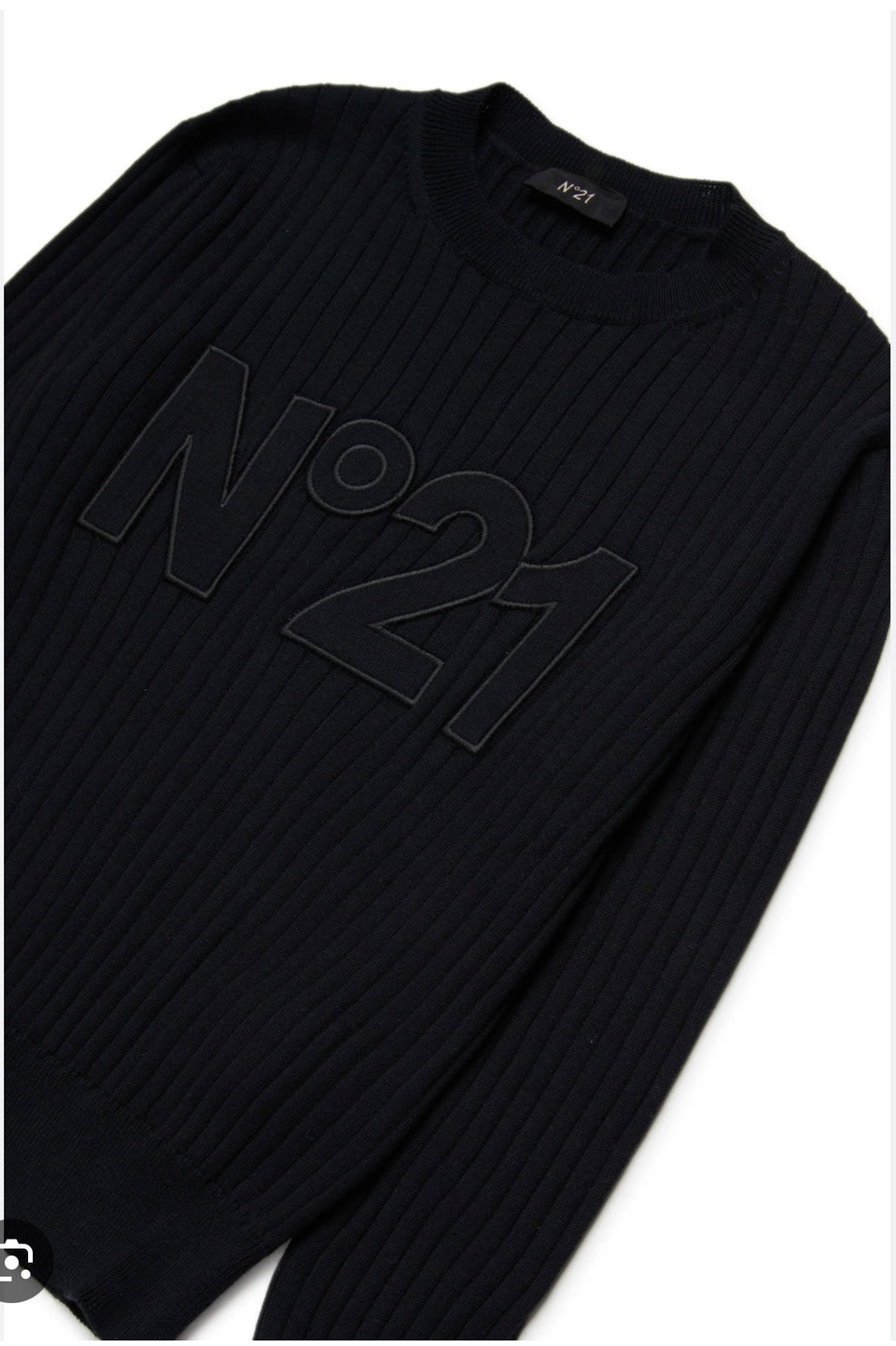 N21 Black Rib Knit Tone on Tone  Sweater