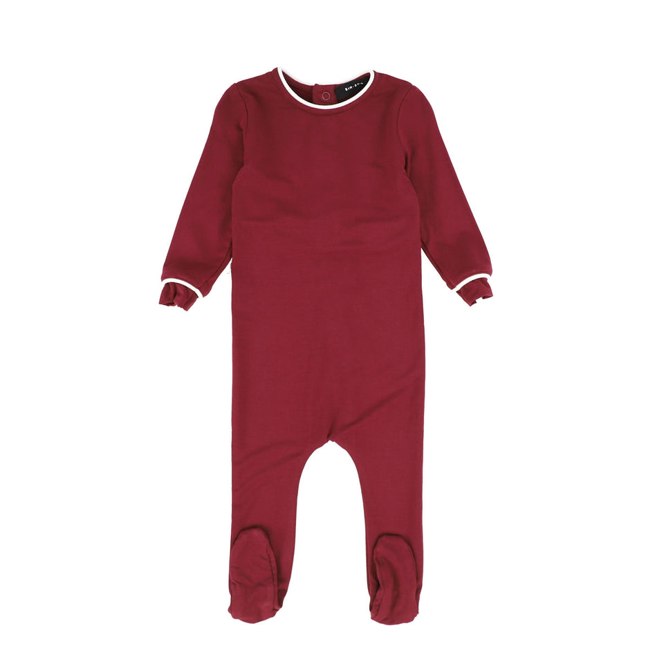 Bamboo Red Piped Footie