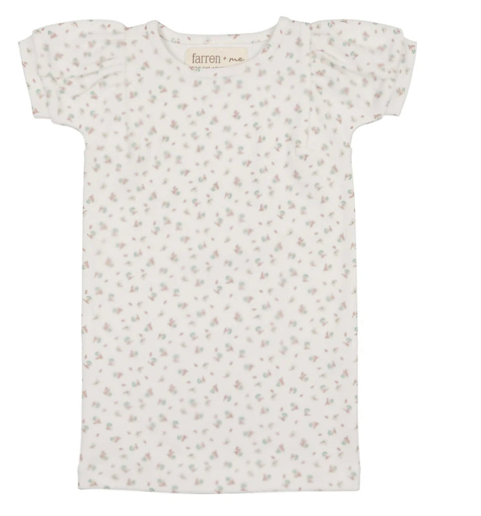 Farren and Me Floral Print Balloon Short Sleeve T-Shirt