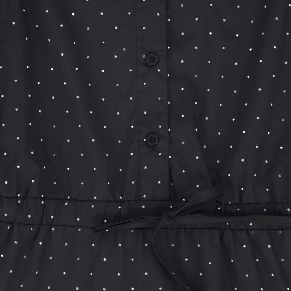 Valentina Black Rhinestone Collared Jumper