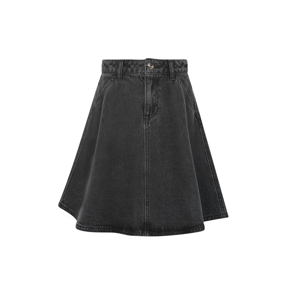 Little Parni Black Denim Short Skirt