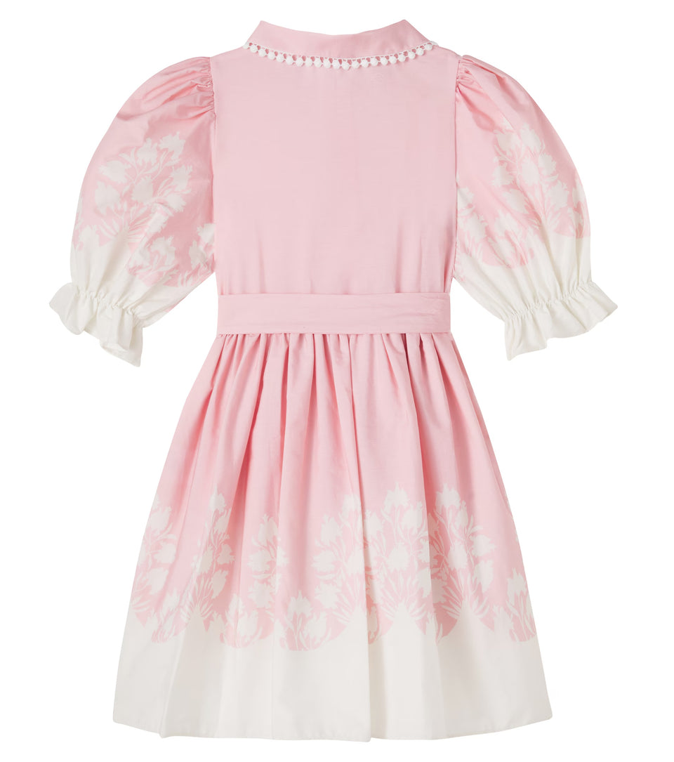 Patachou Bow-Detail Printed Cotton Shirt dress *check length before ordering.