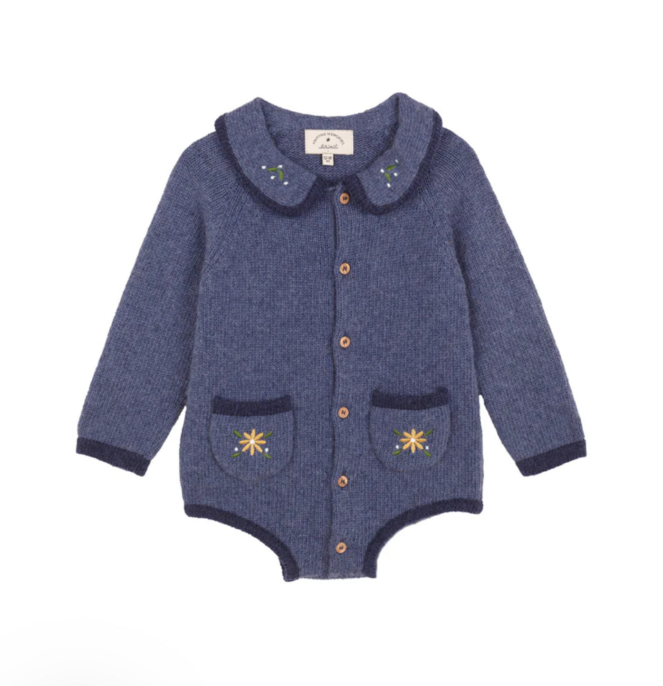 Birinit Petit Anabela Knit Embroidered Romper