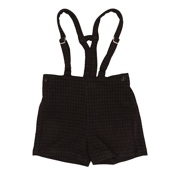 Motu Beck Chocolate Plaid Overall Set