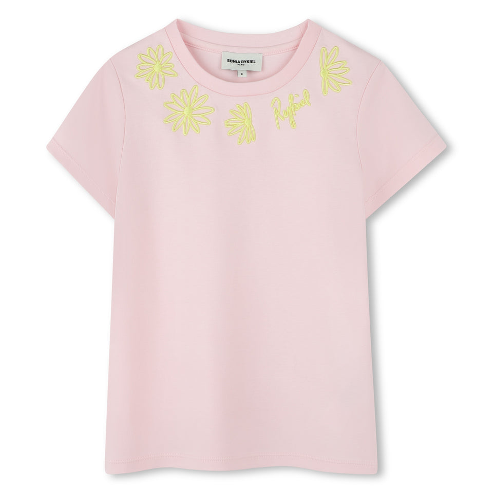 Sonia Rykiel Pale Pink Embroidery Logo T-shirt