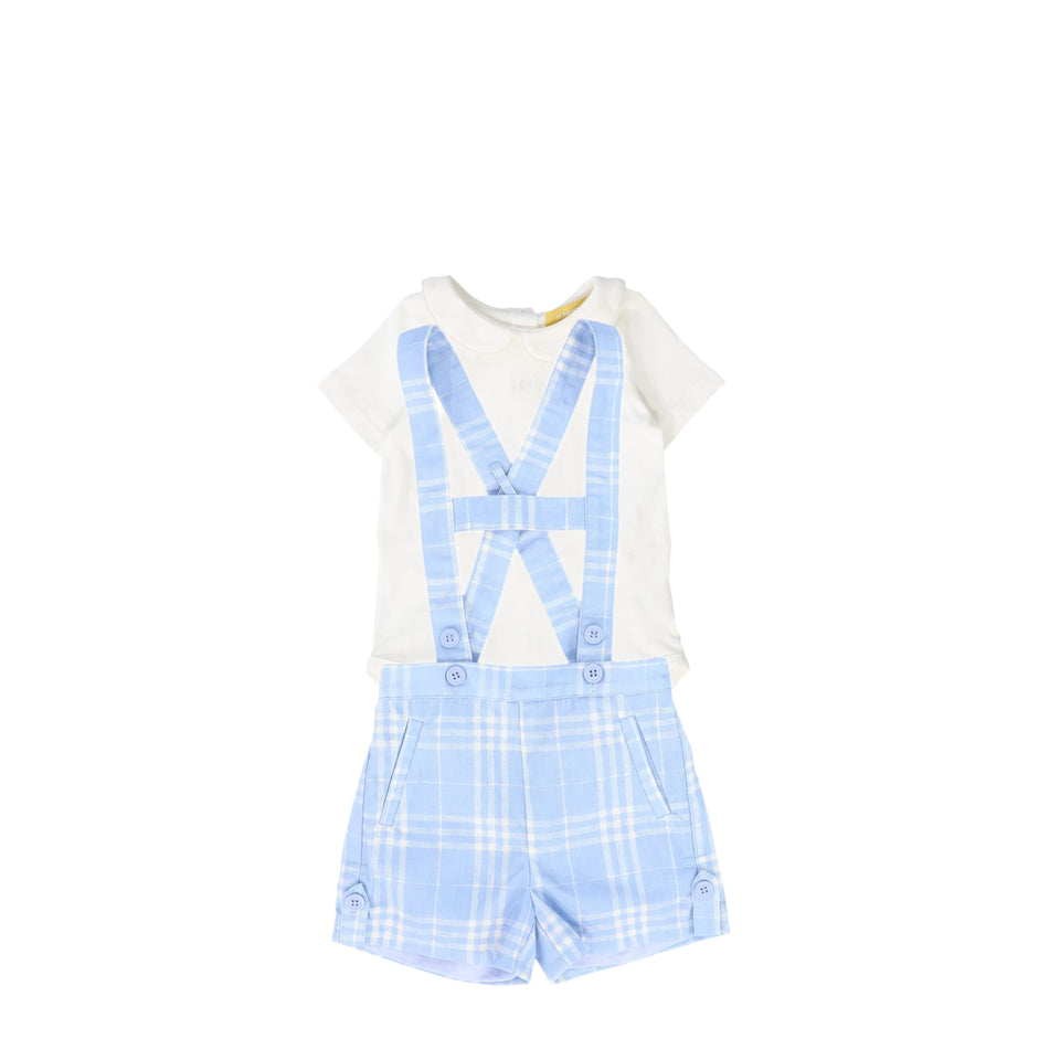 Le Bourdon Plaid Linen Suspender Set