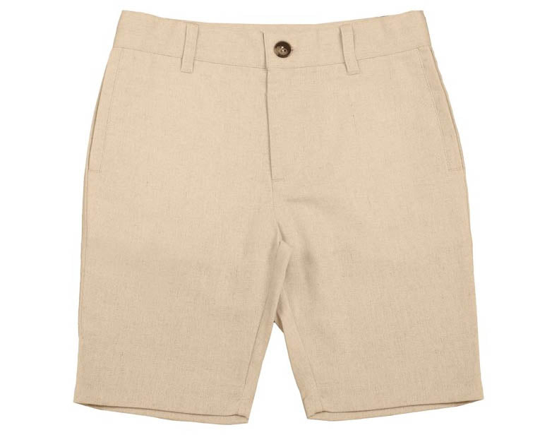 Belati Beige Linen Shorts