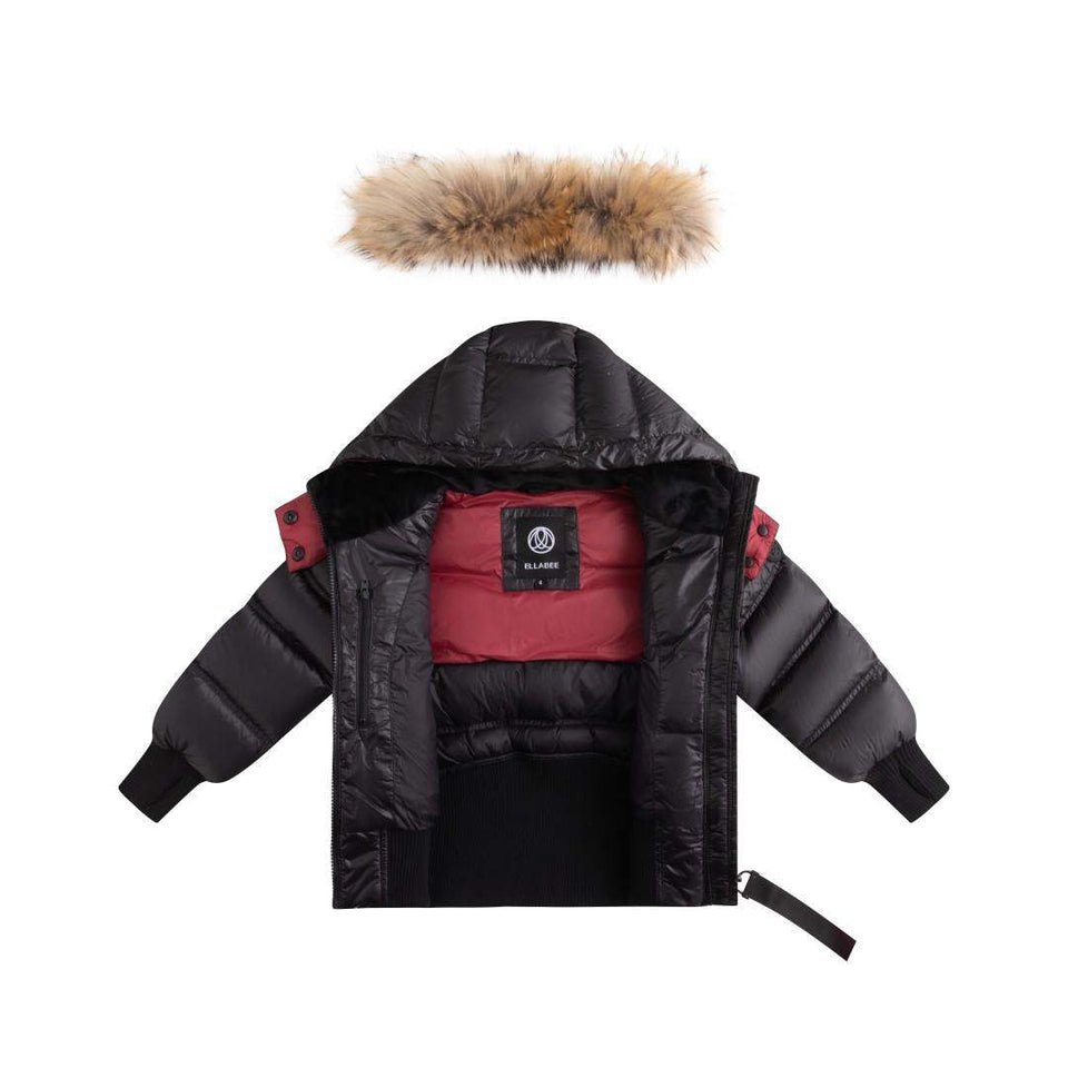 Ellabee Celine Black/Raspberry Bomber Coat