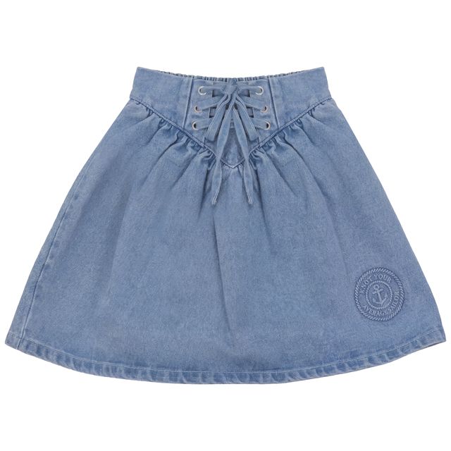 Calla Lili Blue Denim Nautical Skirt