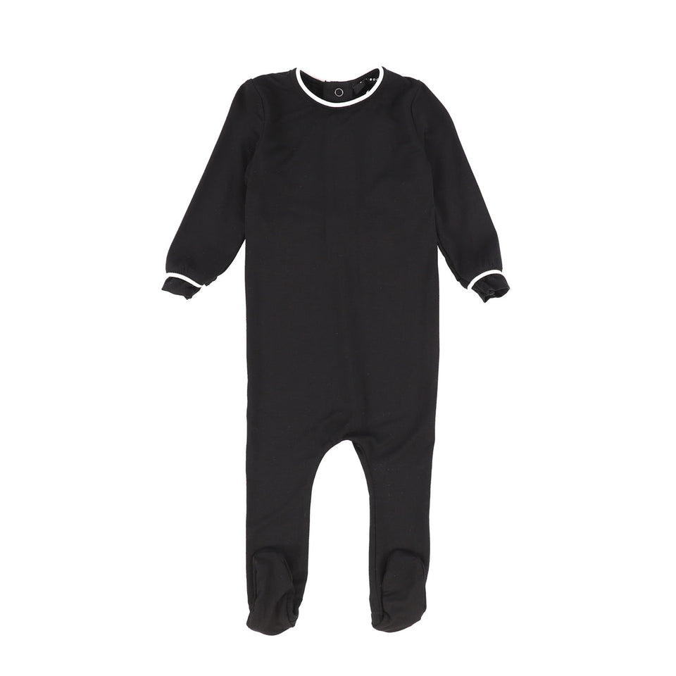 Bamboo Black Piped Footie