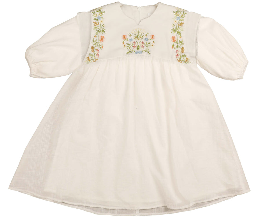 Noma White Floral Embroidery Dress