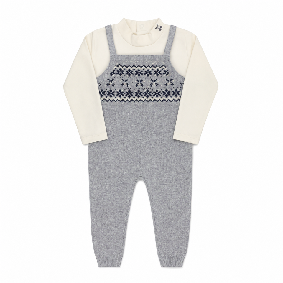 Looms Fair Isle Collection Grey/Blue Overall Set