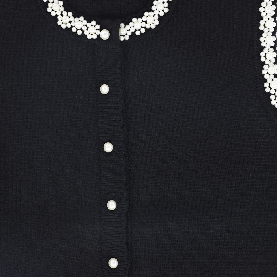 Valentina Black Pearl Trimmed Vest