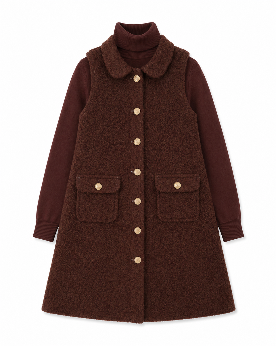 Bace Boucle Wool Button Down Dress Set