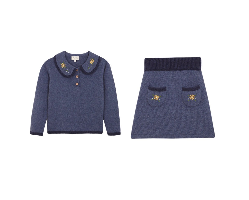 Birinit Petit Anabela Knit Embroidered Set