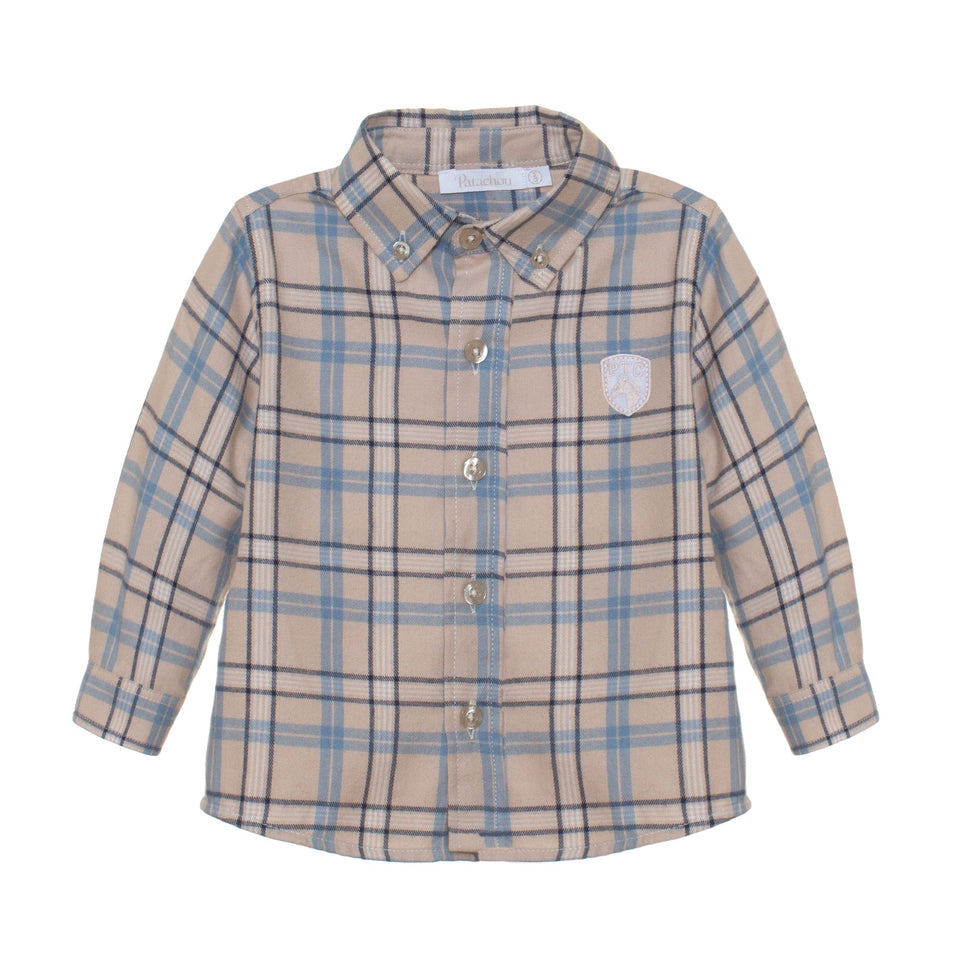 Patachou Blue/Beige Check Shirt