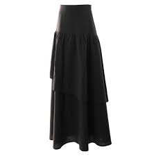 Hev Black High Waisted Layered Skirt