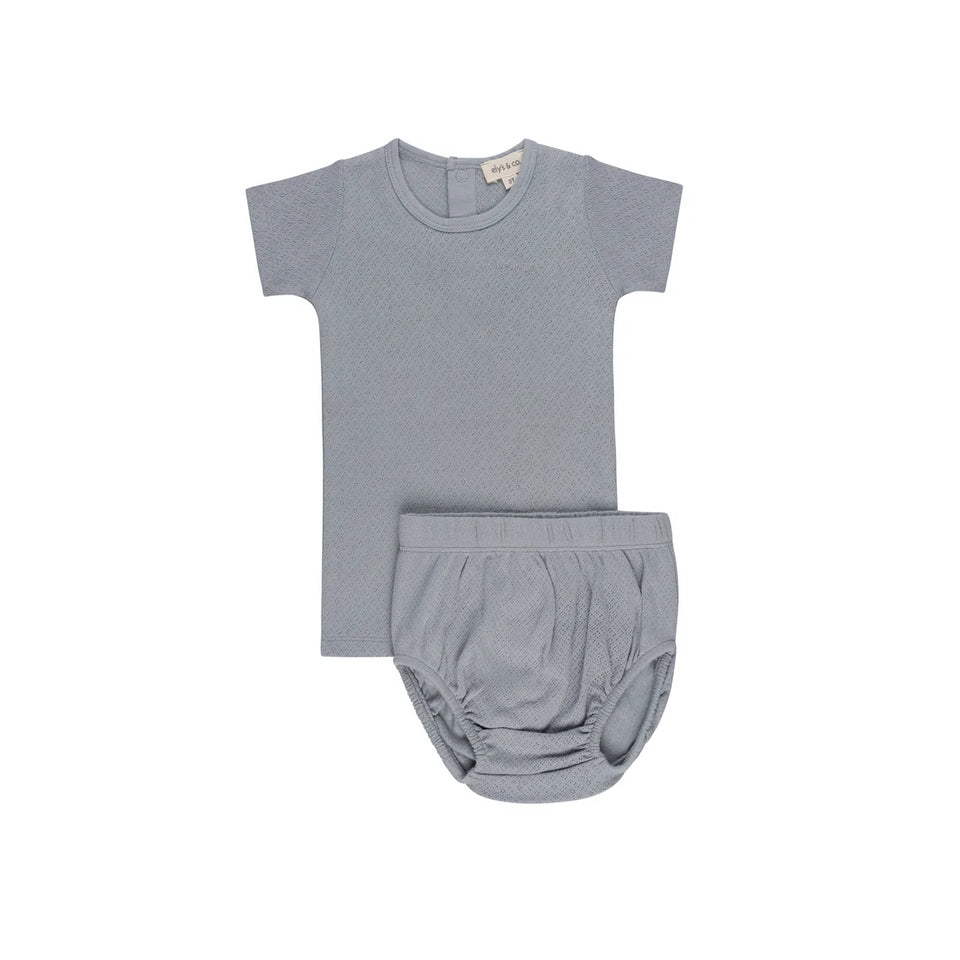 Ely’s & Co. Blue/Silver Amore Pointelle Set