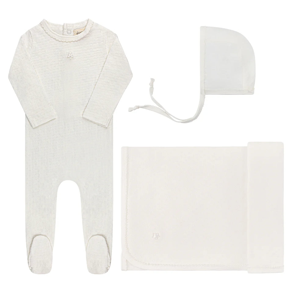 Ely’s & Co. Ivory Pointelle Star 3pc Set