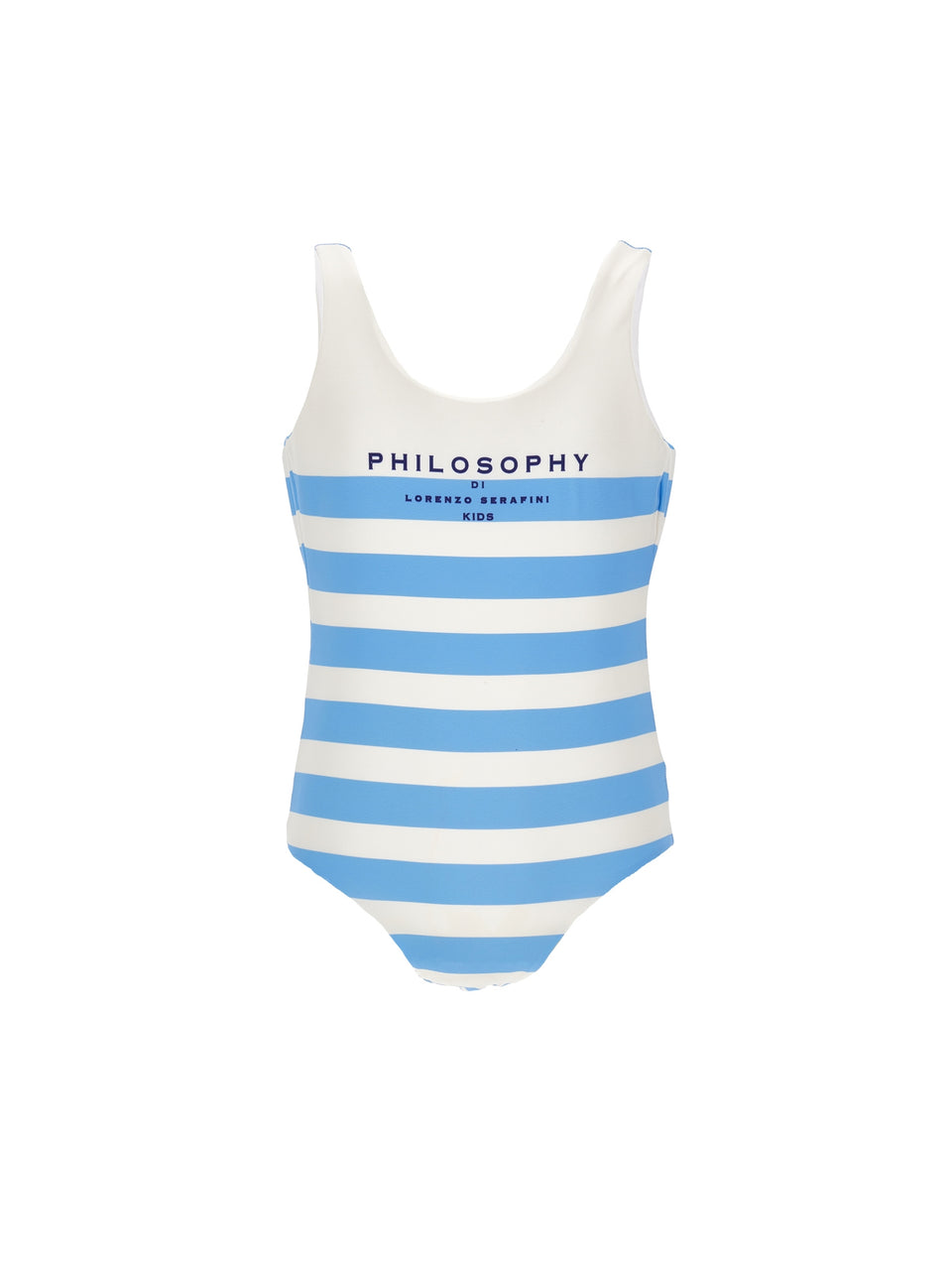 Philosophy White/Blue Striped Swimsuit
