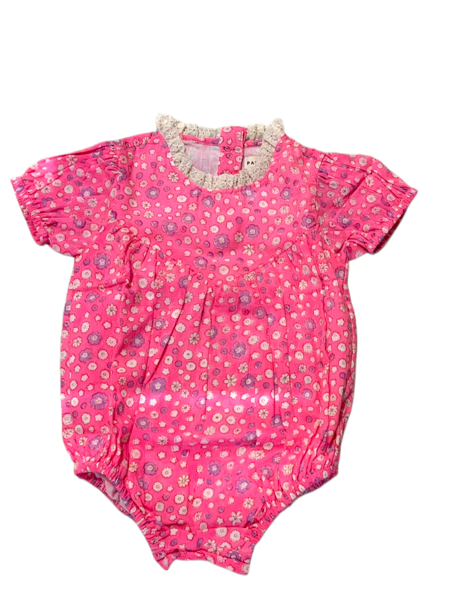 Paisley Magic Goldie Pink Ditsy Up Collar Romper