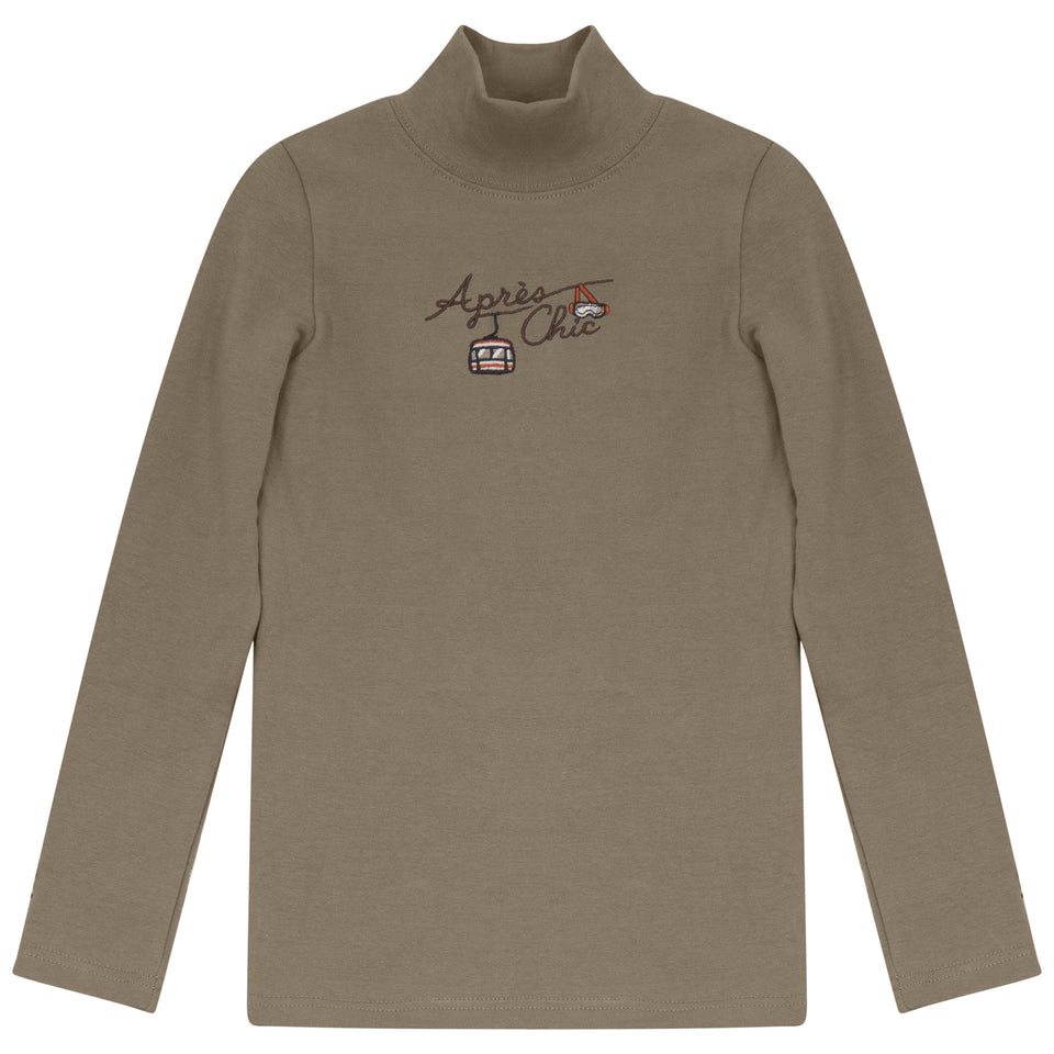 Calla Lili Tan Apres Chic Mockneck