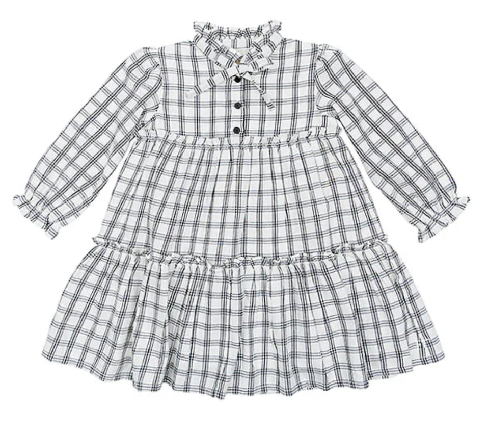 Louis Louise Cream Twill Check Garance Dress