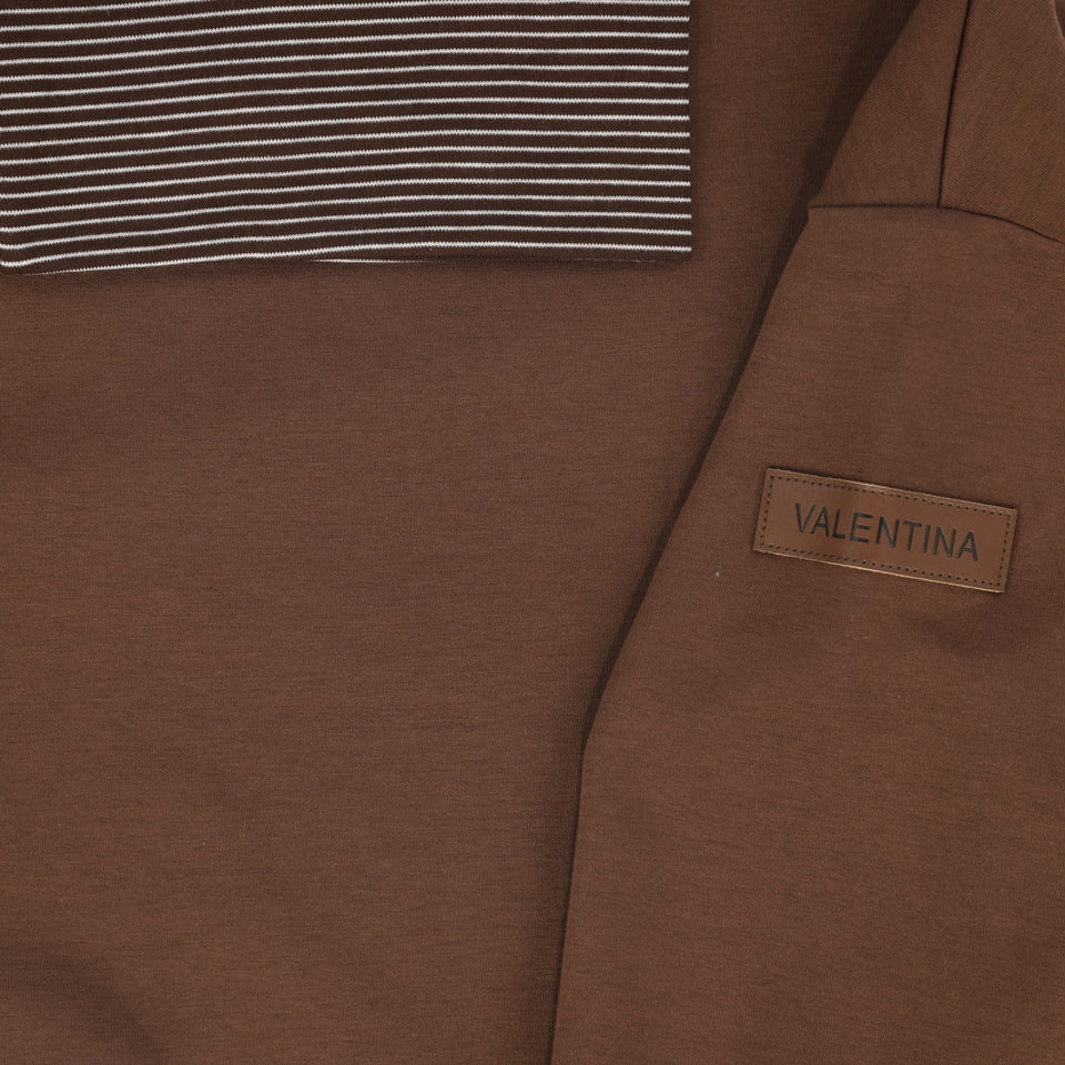 Valentina Brown Stripe Turtleneck Sweatshirt