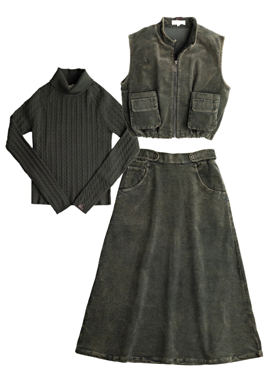 Birnham on the Sea Moss Green 3pc Set