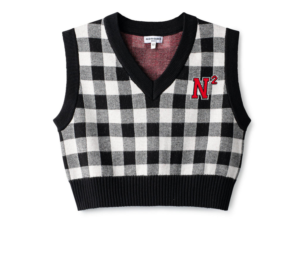 Noname Plaid Knit Vest