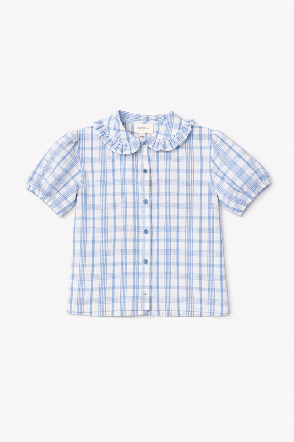 Louis Louise June Blue Crepe Check Shirt