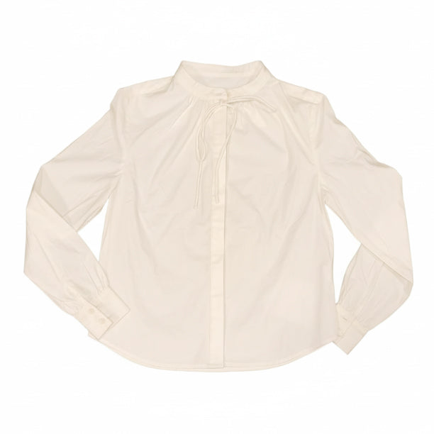 Hev White Neck Bow Blouse