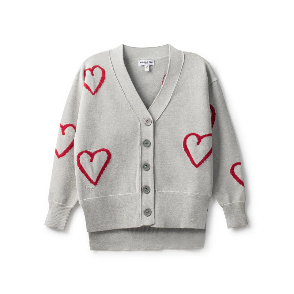 Noname Grey Heart Cardigan