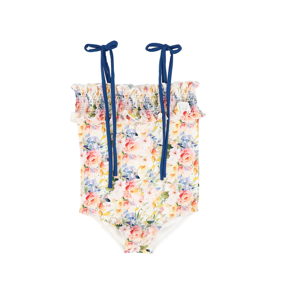 Water Club Floral Shirred Swimsuit