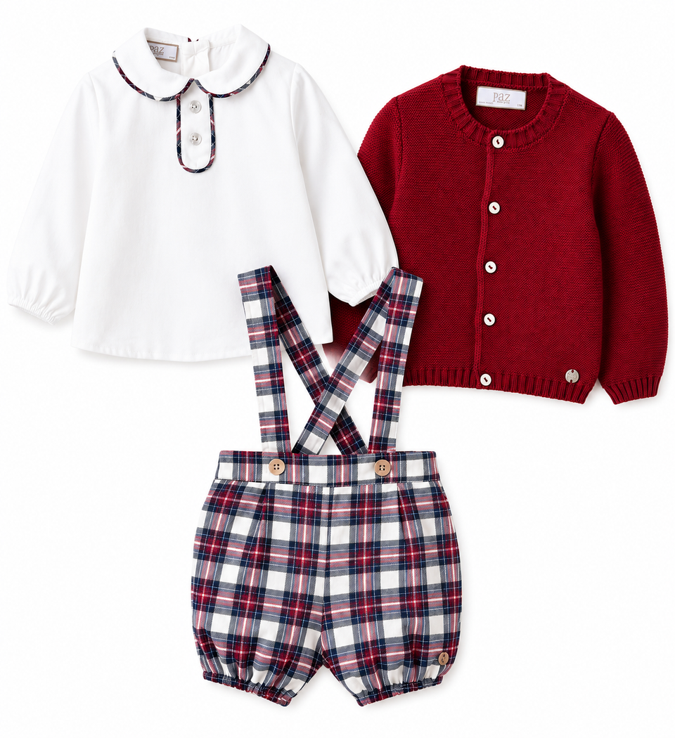 Paz Crimson Red Cardigan 3pc Set