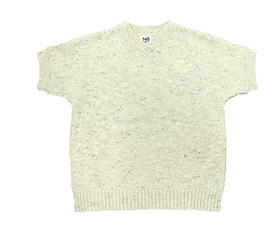 Noma Yellow Boxy Marled Knit with Exposed Stitch