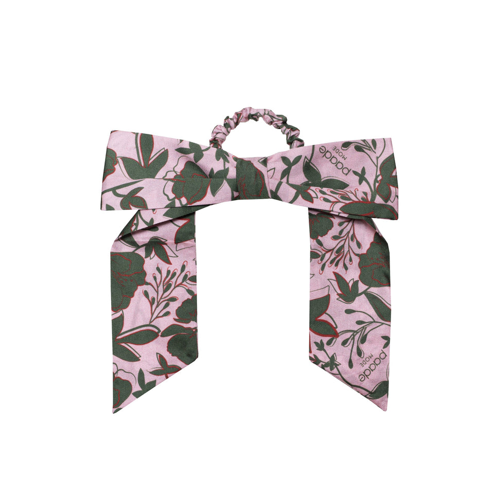 Paade Mode Pink/Green Floral Bow Scrunchie
