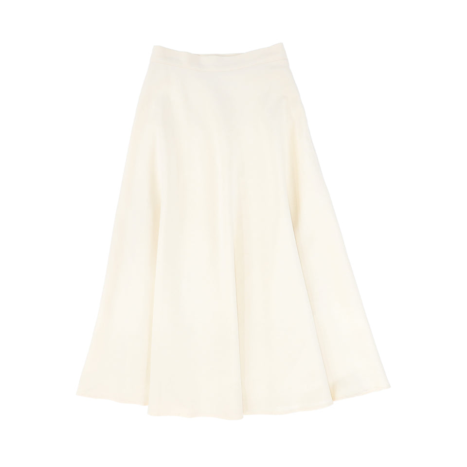 Valentina Cream Waisted A-Line Maxi Skirt