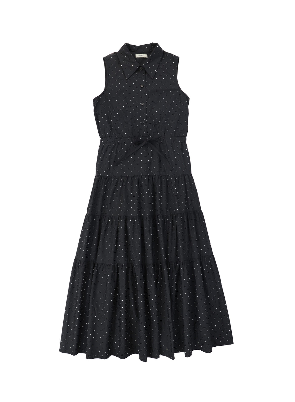 Valentina Black Rhinestone Collared Jumper