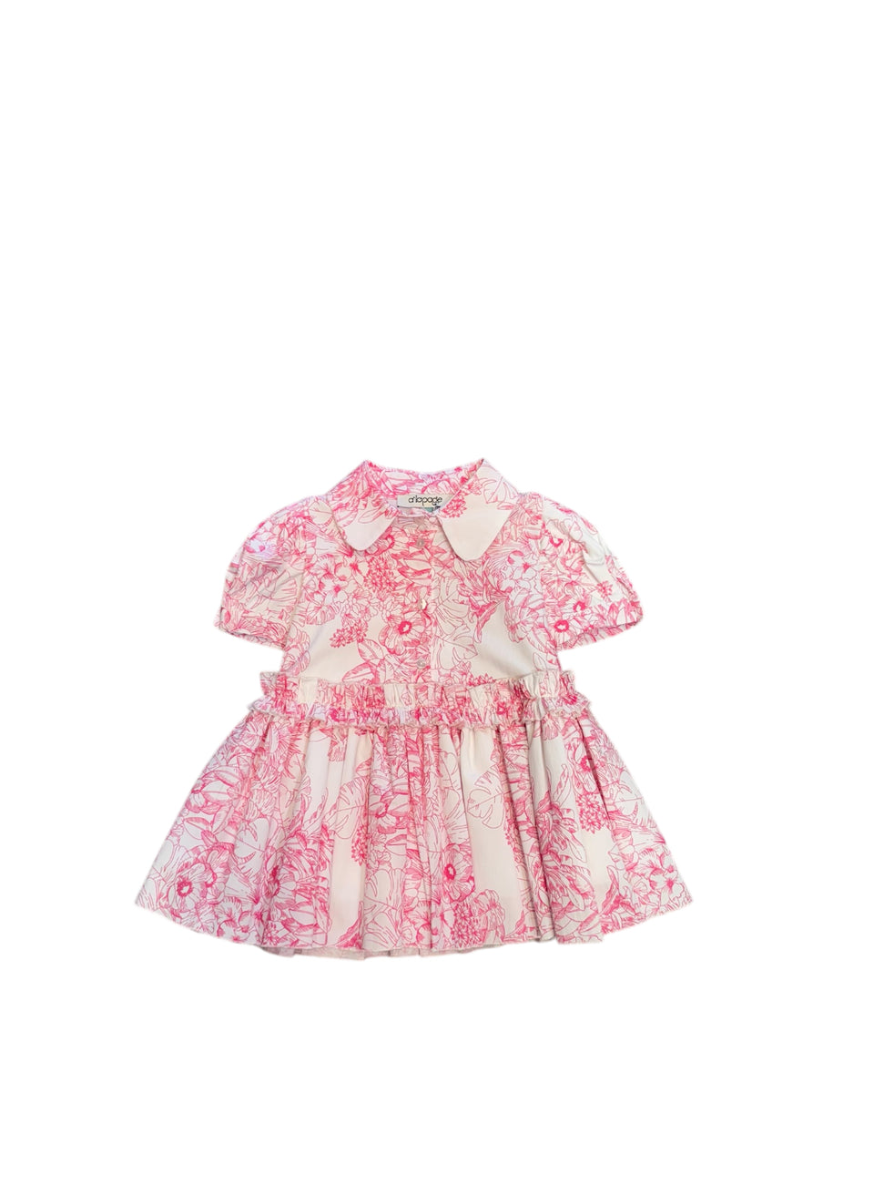 Alapage Pink Floral KneckTie Low Waisted SS Dress