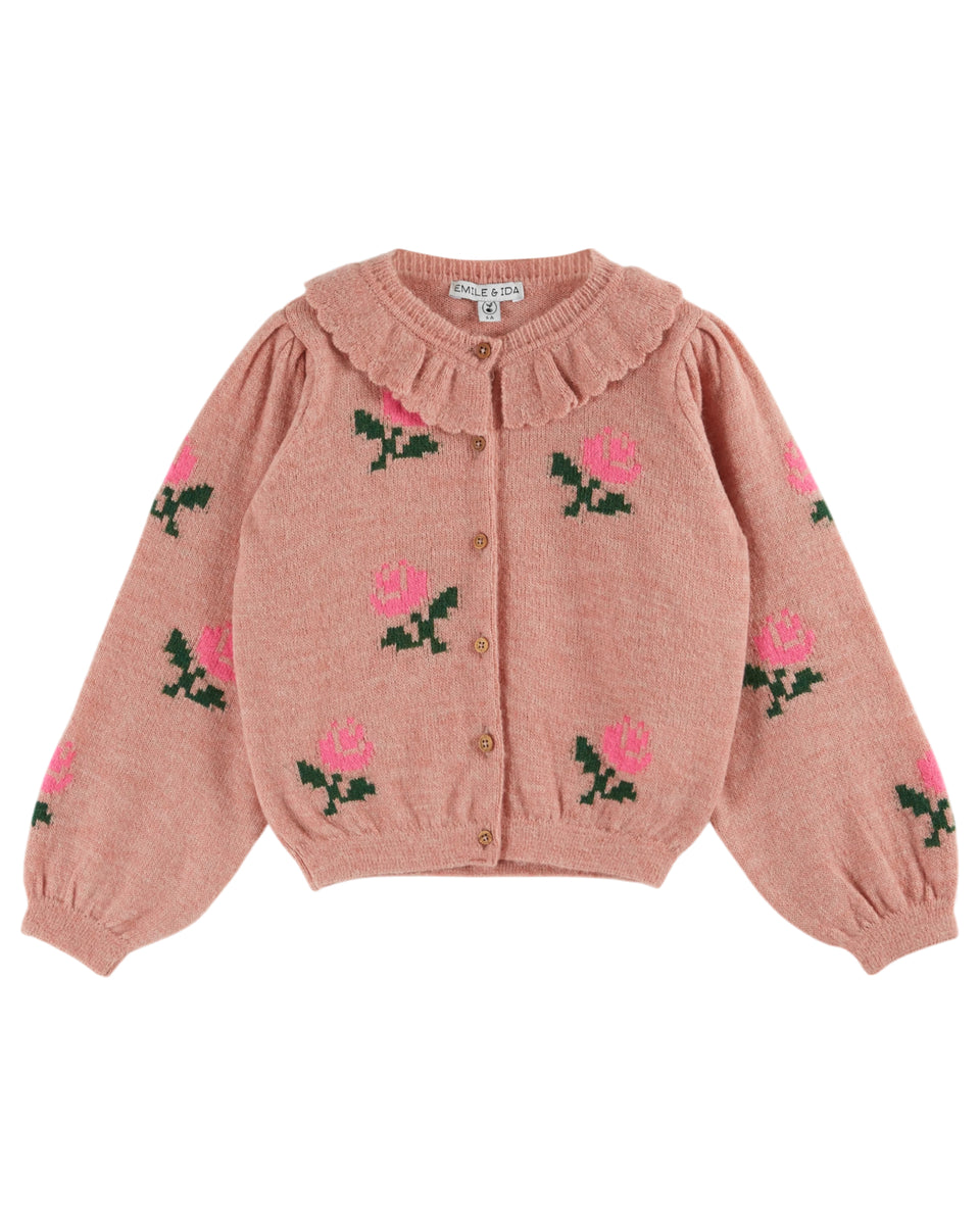 Emile & Ida Pink Rose Cardigan