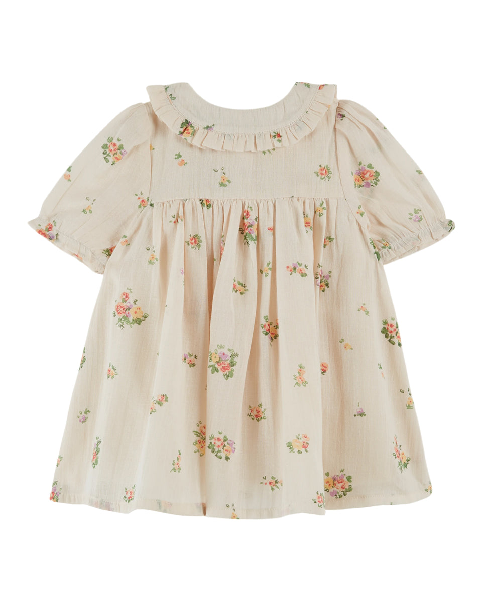 Emile & Ida Althea Yellow Floral Cream Printed Dress