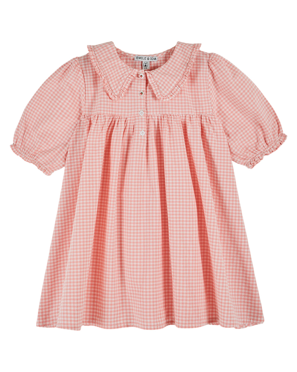 Emile & Ida Vivi Pink Checked Dress