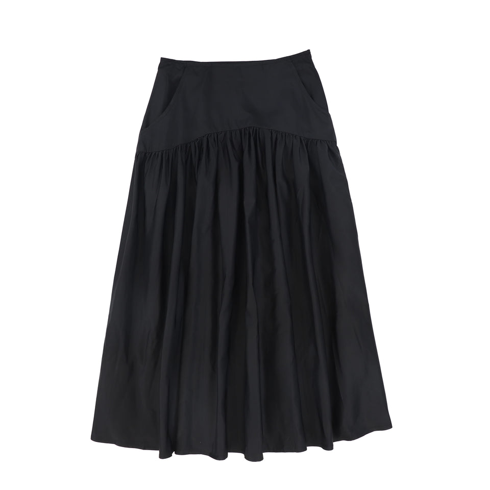 Valentina Black Taffeta Pocket Skirt