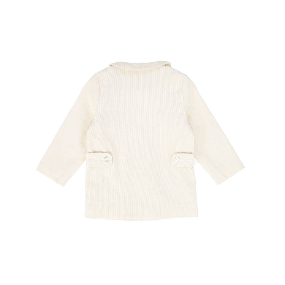 Le Bourdon Cream Corduroy Double Breasted Blouse Set
