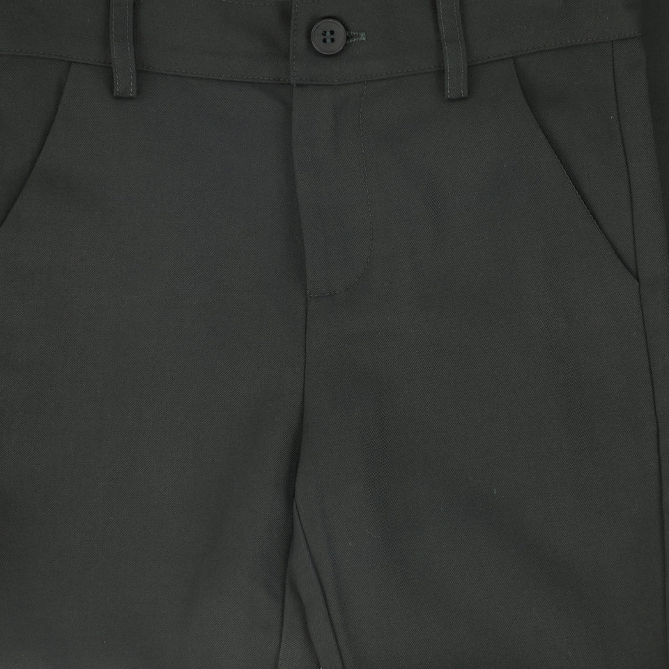 Le Bourdon Olive Solid Fitted Pants