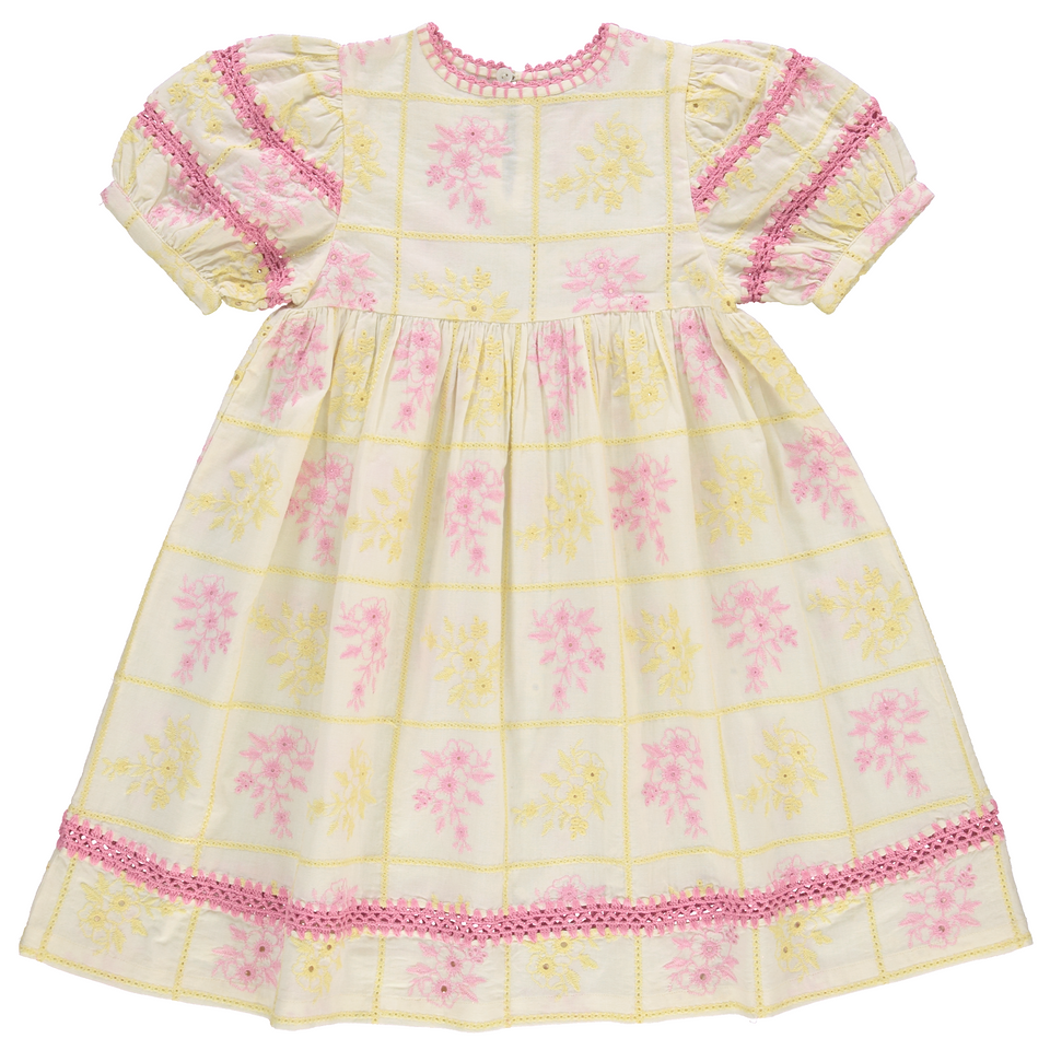 Bebe Organic Alba Patchwork Embroidery S/S Dress