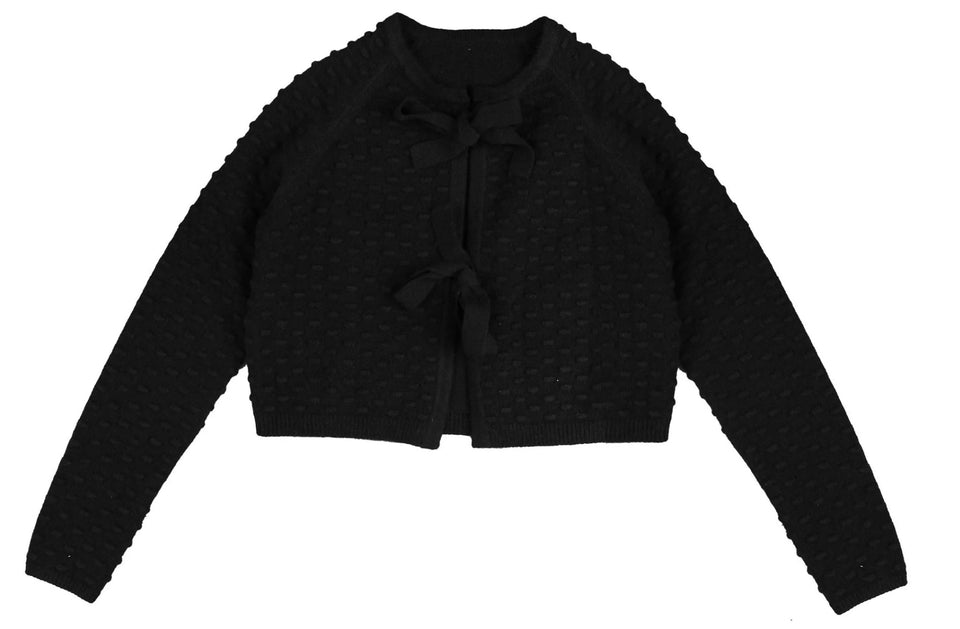 Hev Black Bow Tie Cardigan