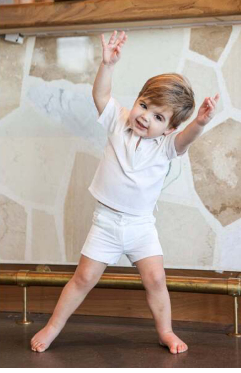 Maniere White Seersucker Boys 2pc Set