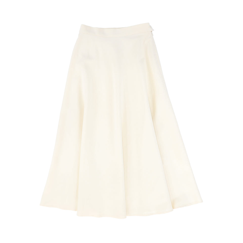 Valentina Cream Waisted A-Line Maxi Skirt